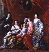 David Klocker Ehrenstrahl Grupportratt of Fellow XI with family oil